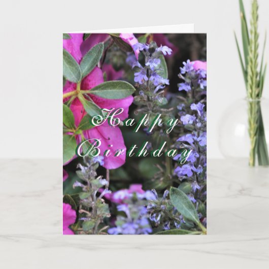  Floral  "Happy Birthday" Customizable Card Kaart (Voorkant)