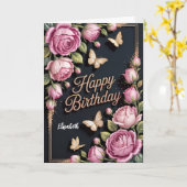 Floral Happy Birthday Kaart (Gele Bloem)