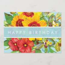 Floral Happy Birthday-kaart
