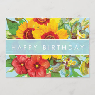 Floral Happy Birthday-kaart Kaart
