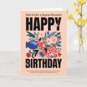 Floral Happy Birthday-kaart Kaart (Gele Bloem)