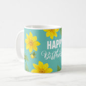 Floral Happy Birthday Koffiemok (Voorkant links)