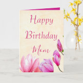 Floral Happy Birthday Mam Foto Inside Kaart (Gele Bloem)