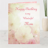 Floral Happy Birthday Mom Kaart (Voorkant)