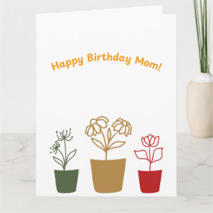 Floral Happy Birthday Mom Kaart