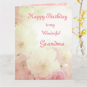 Floral Happy Birthday Oma Kaart (Gele Bloem)