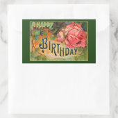  Floral Happy Birthday Rechthoekige Sticker (Tas)