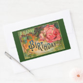  Floral Happy Birthday Rechthoekige Sticker (Envelop)