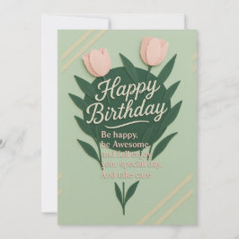 Floral Happy Birthday Wenskaart