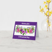 Floral Happy Birthday Wenskaart Kaart (Gele Bloem)