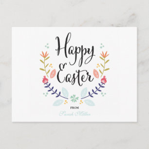 Floral Happy Easter Briefkaart