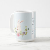 Floral Happy Easter Day Event Custom Rabbit Koffiemok (Voorkant links)