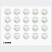 Floral Happy Easter Day Event Custom Rabbit Ronde Sticker (Vel)