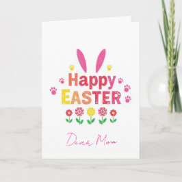 Floral Happy Easter Mom Holiday Card Feestdagen Kaart