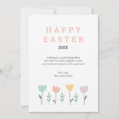 Floral Happy Easter Schattige Modern Pastel Roze B Feestdagenkaart (Voorkant)