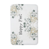 Floral Happy Feet Bathroom Bath Mat (Voorkant Verticaal)