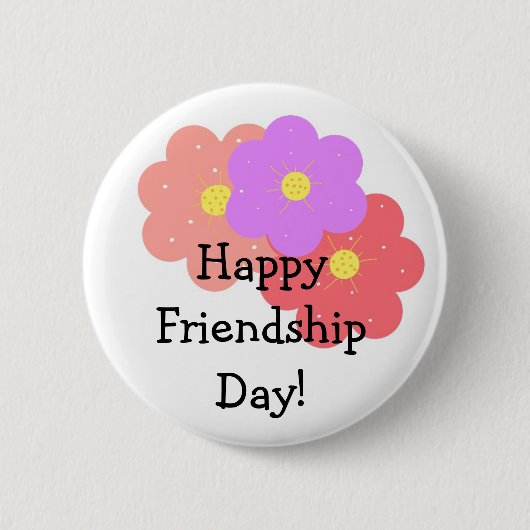 Floral Happy Friendship Day Ronde Button 5,7 Cm (Voorkant)