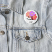 Floral Happy Friendship Day Ronde Button 5,7 Cm (In situ)