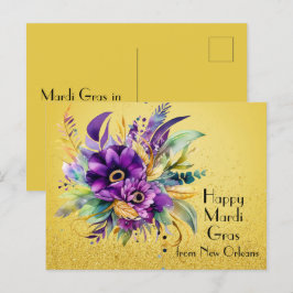 Floral Happy Mardi Gras uit New Orleans Briefkaart