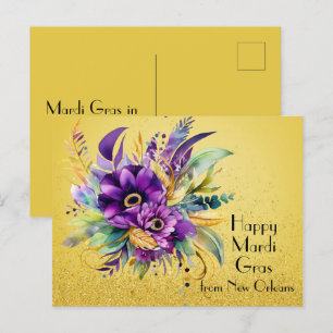 Floral Happy Mardi Gras uit New Orleans Briefkaart