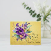 Floral Happy Mardi Gras uit New Orleans Briefkaart (Staand voorkant)