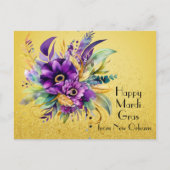 Floral Happy Mardi Gras uit New Orleans Briefkaart (Voorkant)