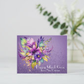 Floral Happy Mardi Gras uit New Orleans Briefkaart (Staand voorkant)
