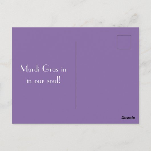 Floral Happy Mardi Gras uit New Orleans Briefkaart (Achterkant)