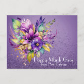 Floral Happy Mardi Gras uit New Orleans Briefkaart (Voorkant)