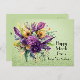 Floral Happy Mardi Gras uit New Orleans Briefkaart