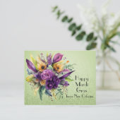 Floral Happy Mardi Gras uit New Orleans Briefkaart (Staand voorkant)