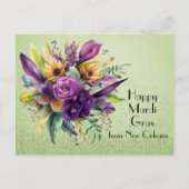 Floral Happy Mardi Gras uit New Orleans Briefkaart (Voorkant)