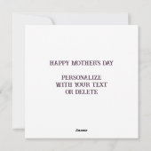 Floral Happy Moederdag Elegant Boho Chic Custom Feestdagenkaart (Achterkant)