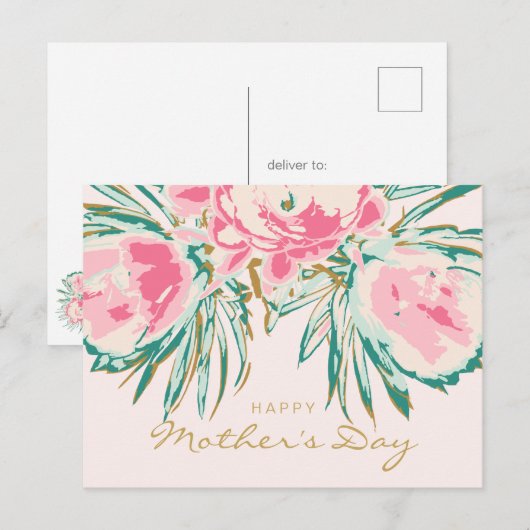 Floral Happy Moederdag Feestdagenkaart (Voorkant / Achterkant)