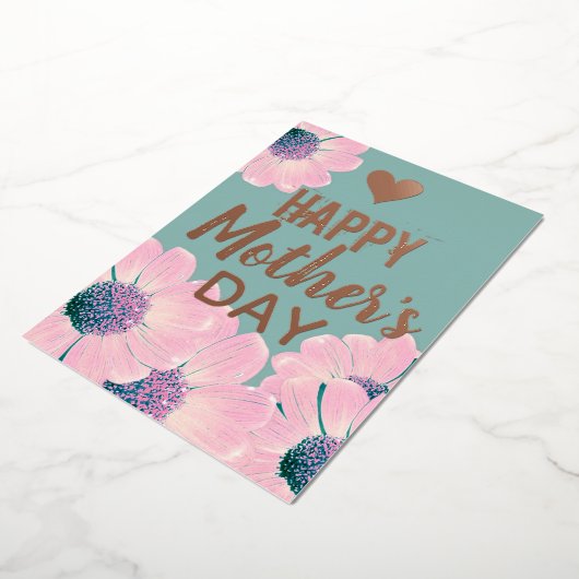 Floral Happy Moederdag Folie Feestdagenkaart (Gedraaid)