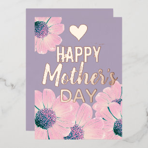 Floral Happy Moederdag Folie Holiday Kaart