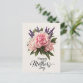 Floral "Happy Moederdag" Groet Briefkaart (Staand voorkant)