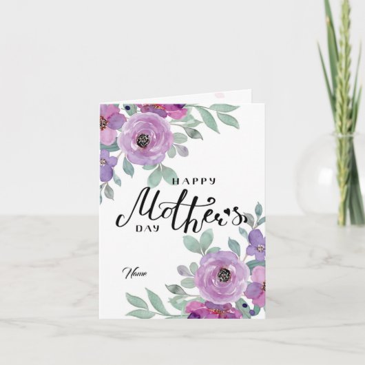 Floral Happy Moederdag Kaart (Voorkant)
