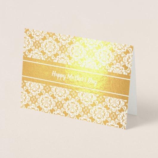 Floral Happy Moederdag met aangepaste tekst Folie Kaarten (Voorkant)