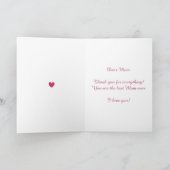 Floral Happy Moederdag over Roos Gold Kaart (Binnen)