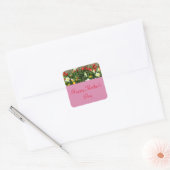 FLORAL HAPPY MOEDERDAG VIERKANTE STICKER (Envelop)