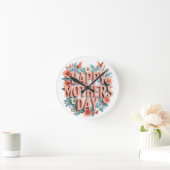 Floral Happy Moederdag Wall Clock Ronde Klok (Huis)