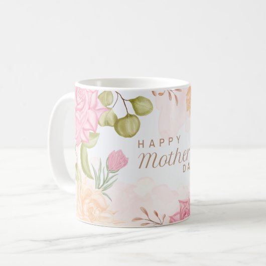 Floral Happy Mothers Day Koffiemok (Voorkant links)