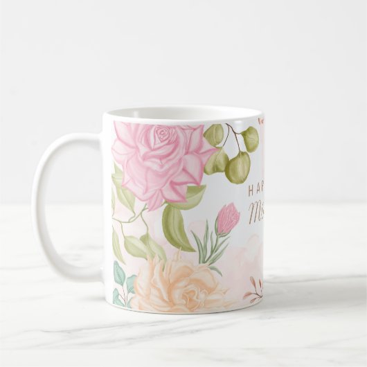 Floral Happy Mothers Day Koffiemok (Links)