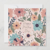 Floral Happy Mothers Day Moeder Wenskaart (Voorkant)
