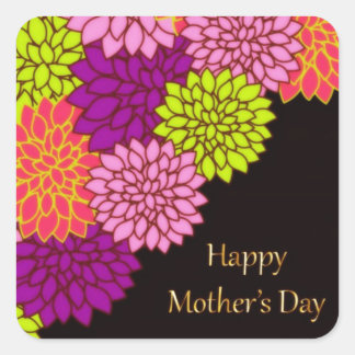 Floral Happy Mothers Day Vierkante Sticker