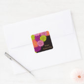 Floral Happy Mothers Day Vierkante Sticker (Envelop)