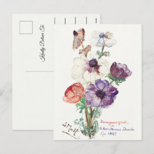  Floral Happy Nieuwjaar Feestdagenkaart