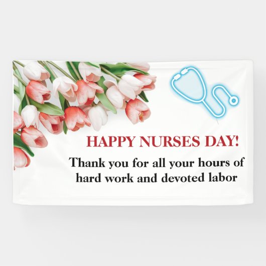 Floral Happy Nurses Day Banner (Horizontaal)