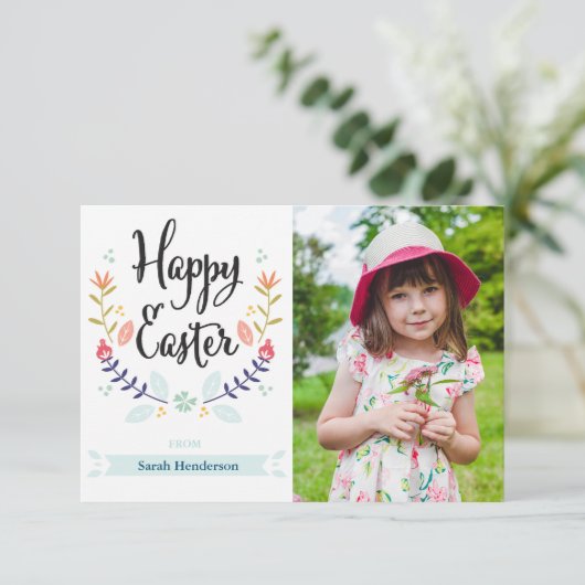 Floral Happy Pasgeborenkaart Kaart (Staand voorkant)